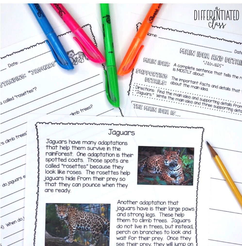 close reading resource about jaguars