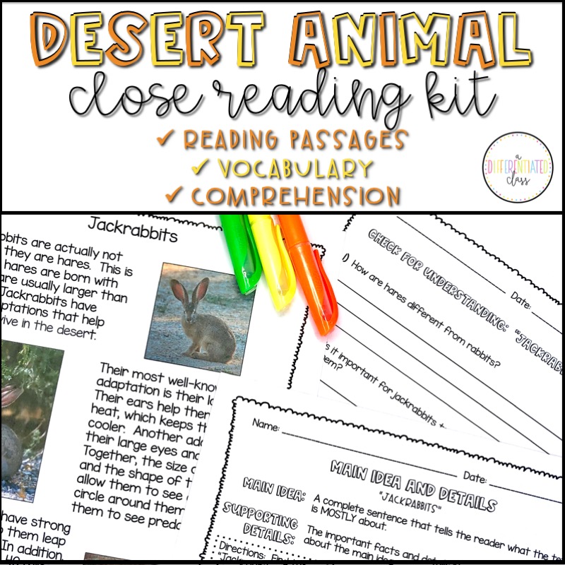 Desert Animal Close Reading