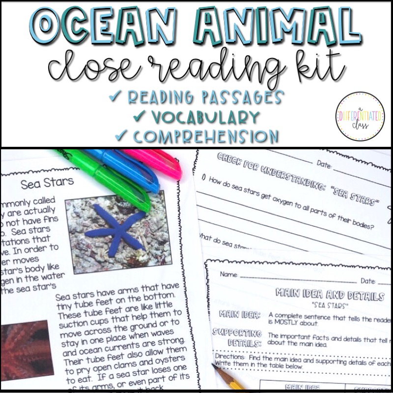 Ocean Animal Close Reading 