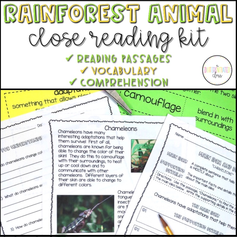 Rainforest Animal Close Reading