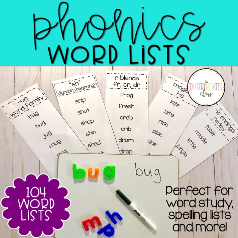 phonics word lists