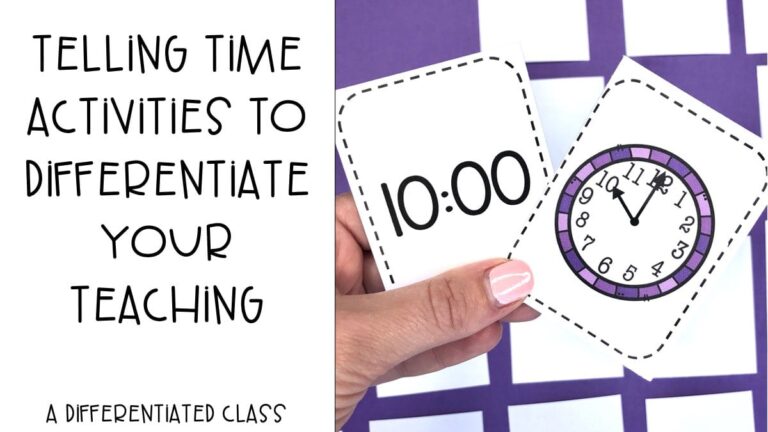 Telling Time Activities To Differentiate Your Teaching - A 